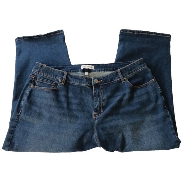 Lane Bryant Jeans Womens 18 Blue Mid Rise Boyfriend Capri Flex Magic Waistband - Picture 4 of 6